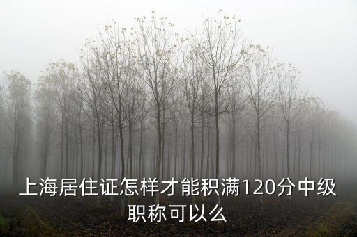 上海居住證怎樣才能積滿120分中級職稱可以么