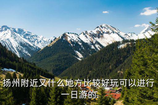揚州附近又什么地方比較好玩可以進行一日游的
