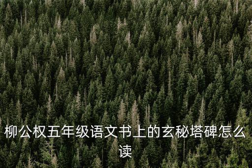 柳公權(quán)五年級(jí)語(yǔ)文書(shū)上的玄秘塔碑怎么讀