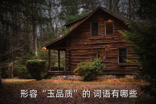  形容“玉品質”的 詞語有哪些