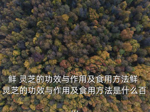 鮮 靈芝的功效與作用及食用方法鮮 靈芝的功效與作用及食用方法是什么百...