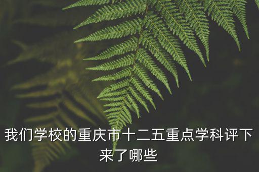 我們學(xué)校的重慶市十二五重點學(xué)科評下來了哪些