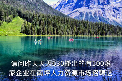 請問昨天天天630播出的有500多家企業在南坪人力資源市場招聘這