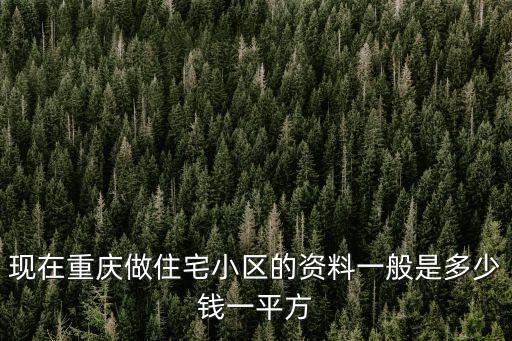 現(xiàn)在重慶做住宅小區(qū)的資料一般是多少錢一平方