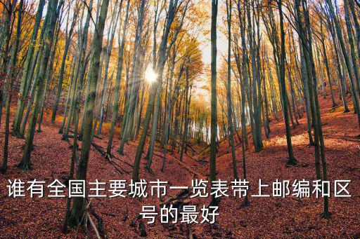 誰有全國主要城市一覽表帶上郵編和區(qū)號的最好