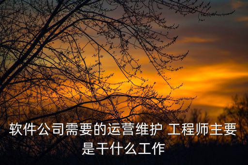 運維工程師主要做什么,這些維護工程師怎么做?