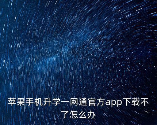 蘋果手機升學一網通官方app下載不了怎么辦