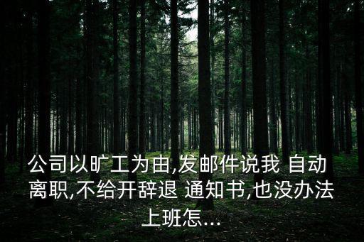 公司以曠工為由,發郵件說我 自動 離職,不給開辭退 通知書,也沒辦法上班怎...