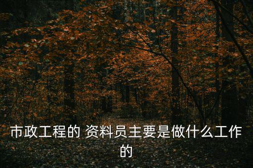 資料員的工作內容