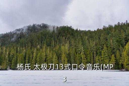 楊氏太極十三刀,陳氏太極拳起源于陳，拳架分大小兩種