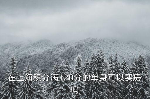 在上海積分滿120分的單身可以買房嗎