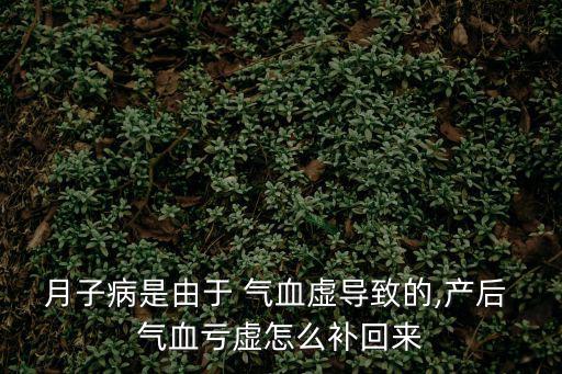 月子病是由于 氣血虛導致的,產后 氣血虧虛怎么補回來