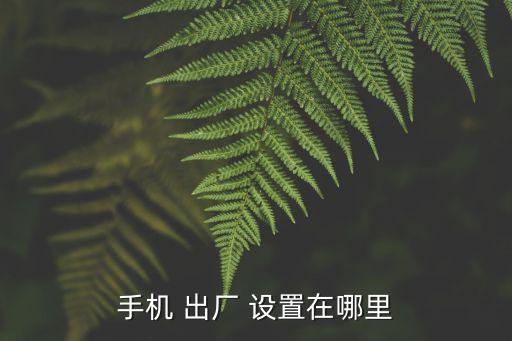手機(jī) 出廠 設(shè)置在哪里