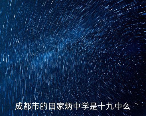成都市的田家炳中學是十九中么