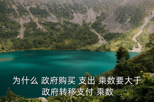 為什么 政府購買 支出 乘數(shù)要大于 政府轉(zhuǎn)移支付 乘數(shù)