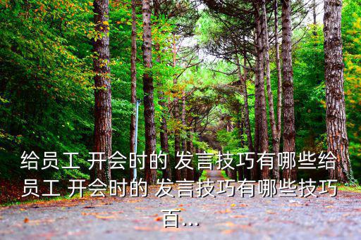 給員工 開會(huì)時(shí)的 發(fā)言技巧有哪些給員工 開會(huì)時(shí)的 發(fā)言技巧有哪些技巧百...