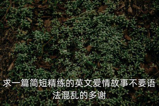 求一篇簡短精練的英文愛情故事不要語法混亂的多謝