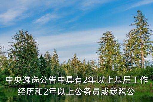 中央遴選公告中具有2年以上基層工作經歷和2年以上公務員或參照公