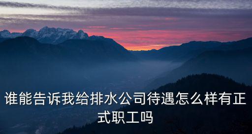 誰能告訴我給排水公司待遇怎么樣有正式職工嗎