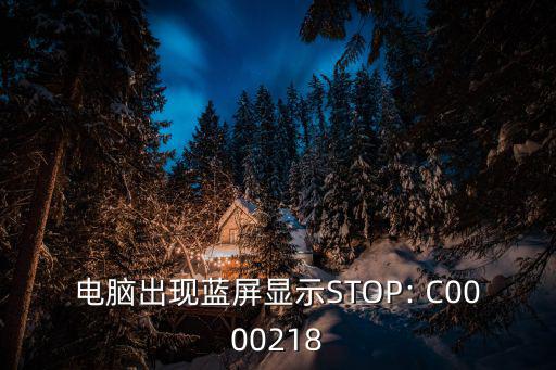 電腦出現藍屏顯示STOP: C0000218