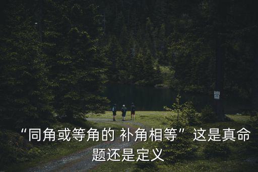 “同角或等角的 補角相等”這是真命題還是定義