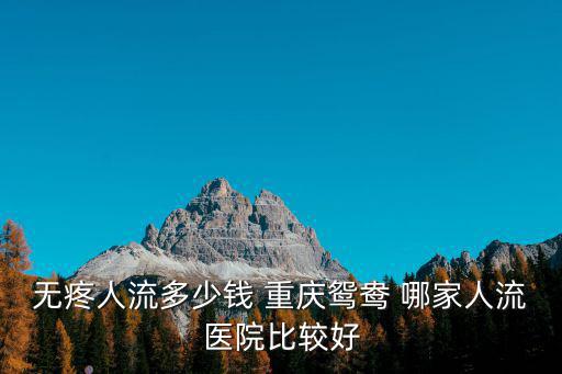 無疼人流多少錢 重慶鴛鴦 哪家人流醫院比較好