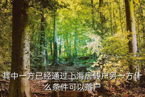 其中一方已經(jīng)通過上海居轉(zhuǎn)戶另一方什么條件可以落戶