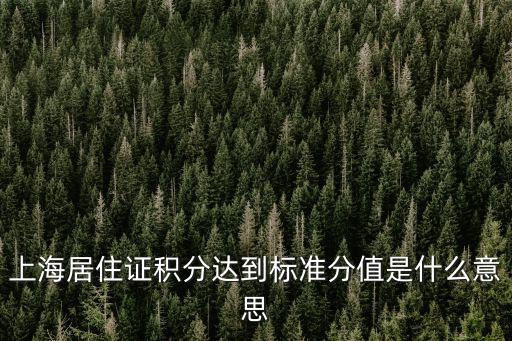 上海積分達到120分的好處，上海居住證積分達到標準分值是什么意思