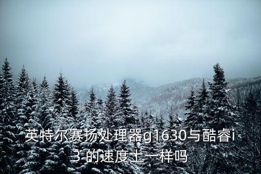 英特爾賽揚處理器g1630與酷睿i3 的速度上一樣嗎
