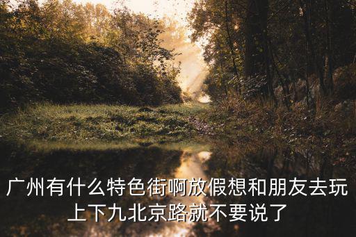 廣州有什么特色街啊放假想和朋友去玩上下九北京路就不要說了