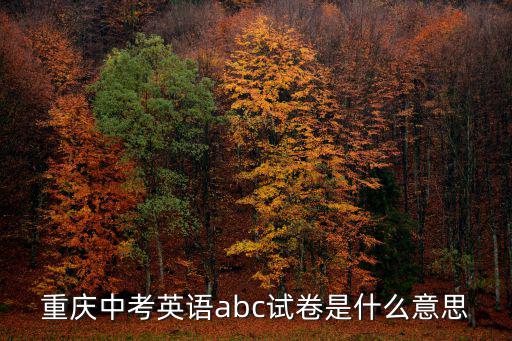 重慶中考英語abc試卷是什么意思