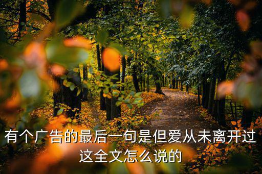 有個廣告的最后一句是但愛從未離開過這全文怎么說的