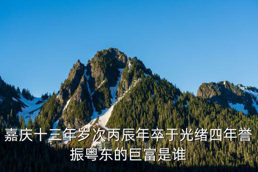 嘉慶十三年歲次丙辰年卒于光緒四年譽振粵東的巨富是誰