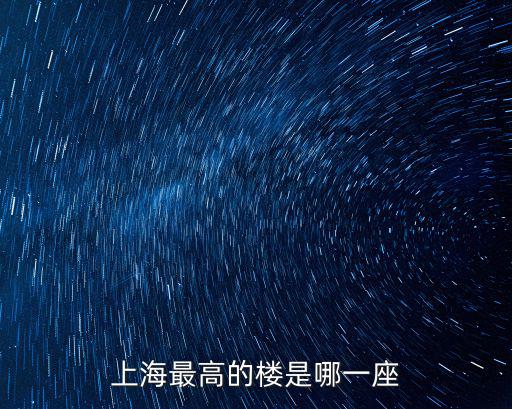 上海最高的樓是哪一座
