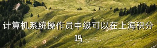 計算機系統操作員中級可以在上海積分嗎