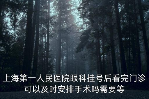 上海第一人民醫院眼科掛號后看完門診可以及時安排手術嗎需要等