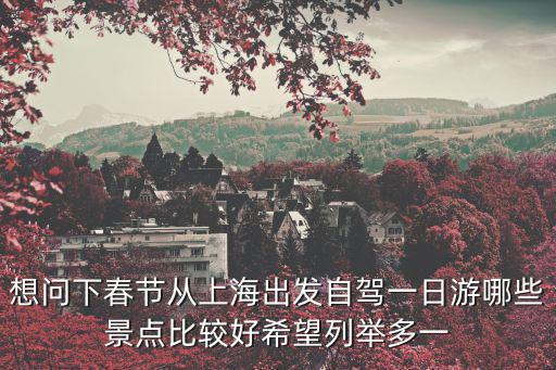 想問(wèn)下春節(jié)從上海出發(fā)自駕一日游哪些景點(diǎn)比較好希望列舉多一