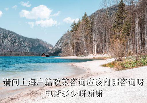 請問上海戶籍政策咨詢應該向哪咨詢呀電話多少呀謝謝