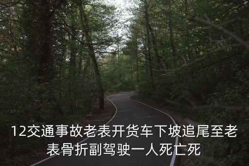 12交通事故老表開貨車下坡追尾至老表骨折副駕駛一人死亡死