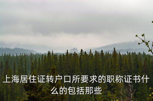 上海居住證轉(zhuǎn)戶口所要求的職稱證書什么的包括那些