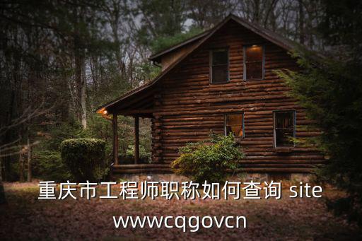 重慶市工程師職稱如何查詢 sitewwwcqgovcn