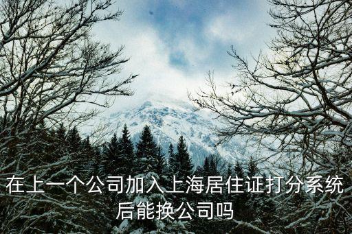 在上一個公司加入上海居住證打分系統(tǒng)后能換公司嗎