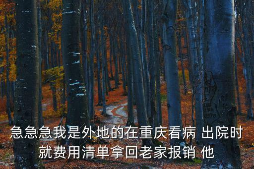 急急急我是外地的在重慶看病 出院時(shí)就費(fèi)用清單拿回老家報(bào)銷 他