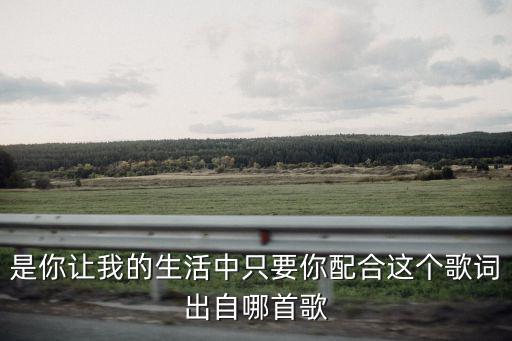 是你讓我的生活中只要你配合這個歌詞出自哪首歌