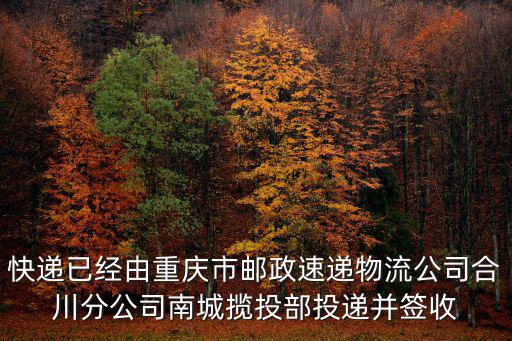 快遞已經由重慶市郵政速遞物流公司合川分公司南城攬投部投遞并簽收