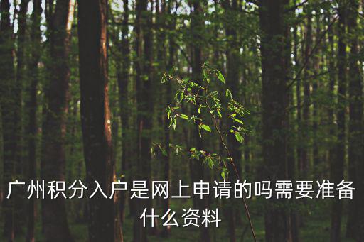 廣州積分入戶是網上申請的嗎需要準備什么資料