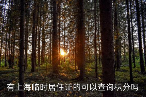 有上海臨時(shí)居住證的可以查詢(xún)積分嗎