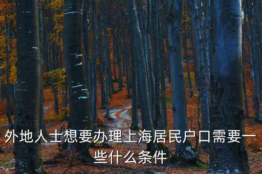 上海外地人落戶條件有哪些政策，外地人在上海落戶口需要什么條件