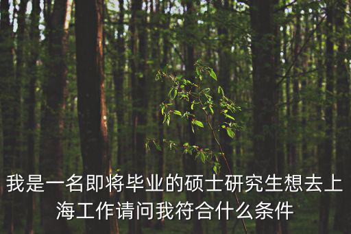 我是一名即將畢業(yè)的碩士研究生想去上海工作請問我符合什么條件