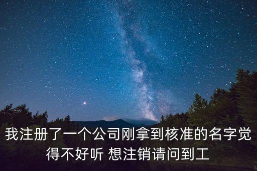 我注冊了一個公司剛拿到核準的名字覺得不好聽 想注銷請問到工